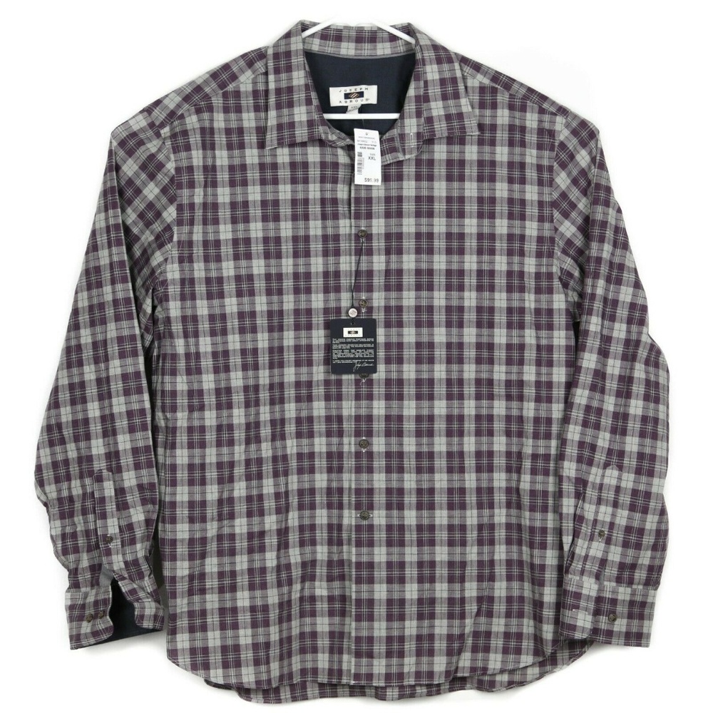 NWT Joseph Abboud Button Up Shirt Purple Gray 2XL